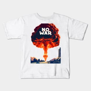 No War: World Peace Please on a light (Knocked out) background Kids T-Shirt